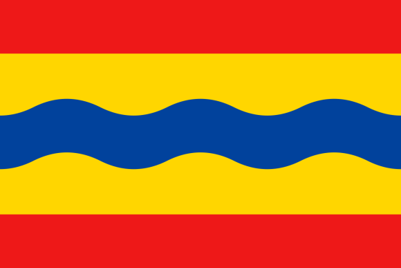 Vlag van de provincie Overijssel. Ontdek de Prachtige Vaargebieden en Vaarwegen van Overijssel.
